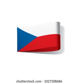Czechia flag, vector illustration on a white background