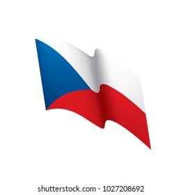 Czechia flag, vector illustration on a white background