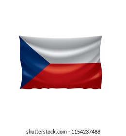 Czechia flag, vector illustration on a white background