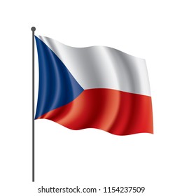 Czechia flag, vector illustration on a white background