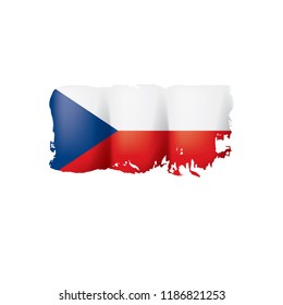 Czechia flag, vector illustration on a white background.