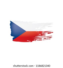 Czechia flag, vector illustration on a white background.