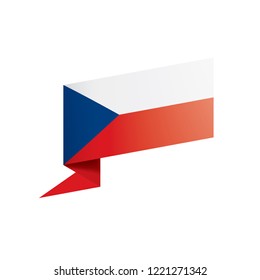 Czechia flag, vector illustration on a white background