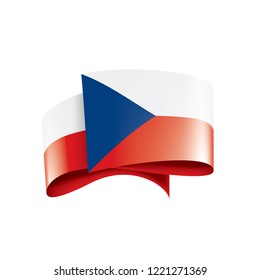 Czechia flag, vector illustration on a white background