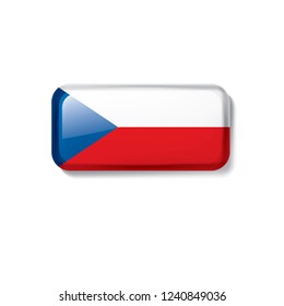 Czechia flag, vector illustration on a white background