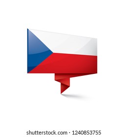 Czechia flag, vector illustration on a white background