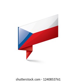 Czechia flag, vector illustration on a white background