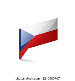 Czechia flag, vector illustration on a white background