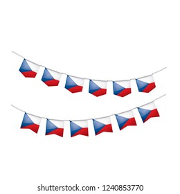 Czechia flag, vector illustration on a white background