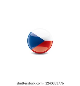 Czechia flag, vector illustration on a white background