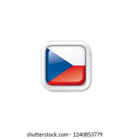 Czechia flag, vector illustration on a white background