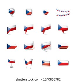 Czechia flag, vector illustration on a white background