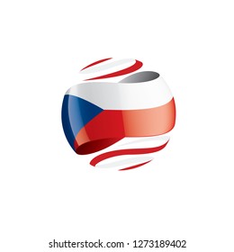Czechia flag, vector illustration on a white background