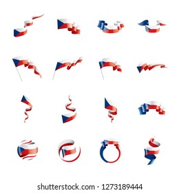Czechia flag, vector illustration on a white background