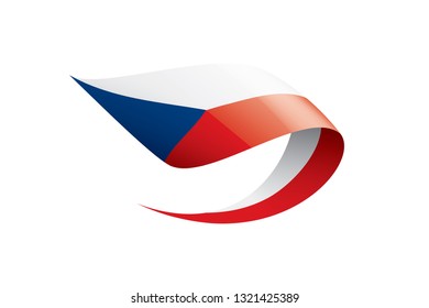 Czechia flag, vector illustration on a white background