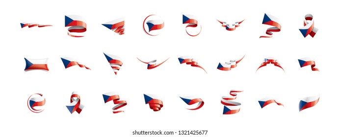Czechia flag, vector illustration on a white background