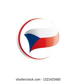 Czechia flag, vector illustration on a white background
