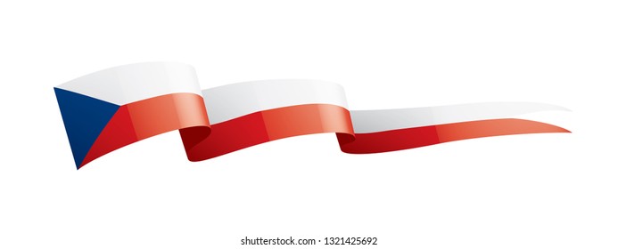 Czechia flag, vector illustration on a white background