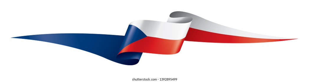 Czechia flag, vector illustration on a white background