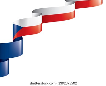 Czechia flag, vector illustration on a white background