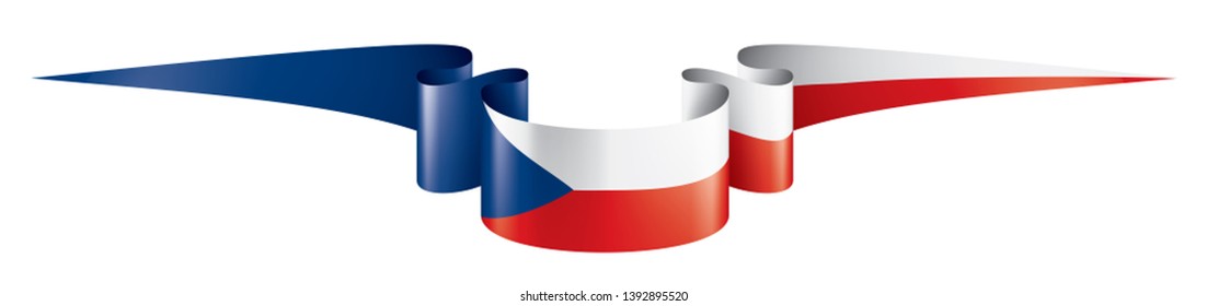 Czechia flag, vector illustration on a white background