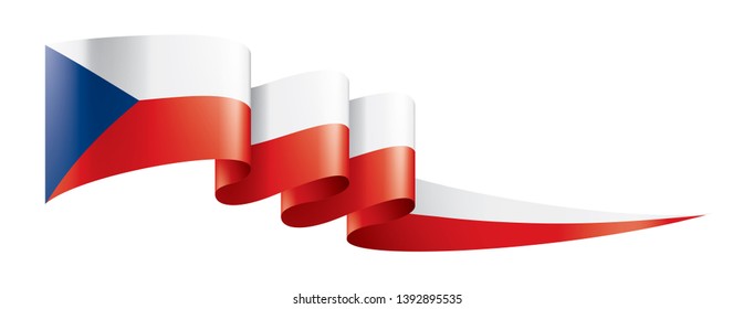 Czechia flag, vector illustration on a white background