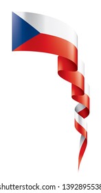 Czechia flag, vector illustration on a white background