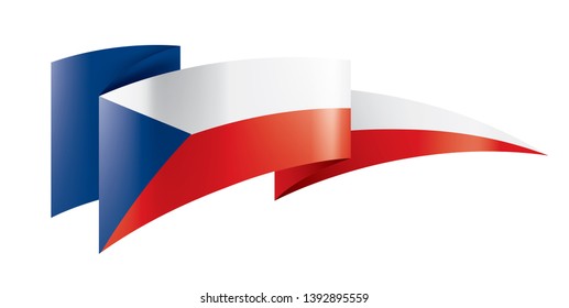 Czechia flag, vector illustration on a white background
