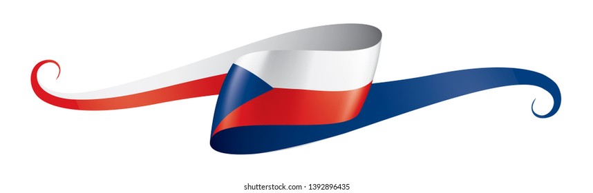 Czechia flag, vector illustration on a white background