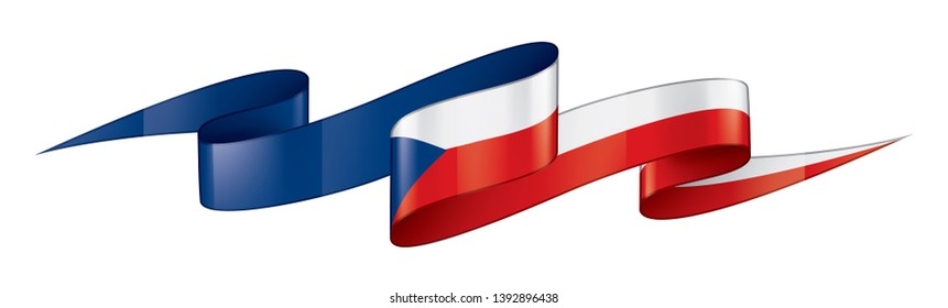 Czechia flag, vector illustration on a white background