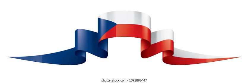 Czechia flag, vector illustration on a white background