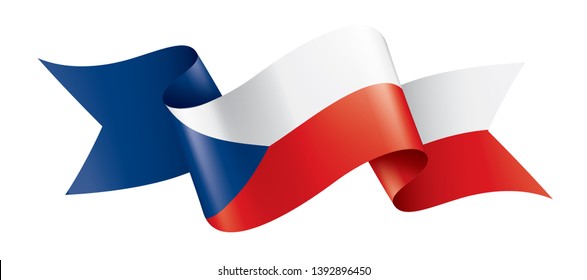 Czechia flag, vector illustration on a white background