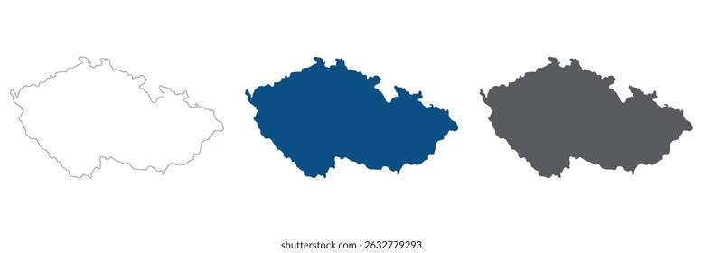 Czechia map. Map of Czech Republic in set color.
