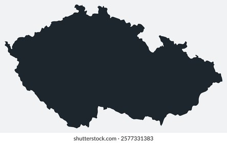 Czechia map. Just a simple border map. Shape of the country. Flat blank Czechia outline. Vector boundary illustration.