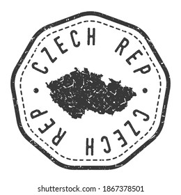 Czechia Map Stamp Retro Postmark. Czech Silhouette Postal Passport. Seal Round Vector Icon. Badge Vintage Postage Design.