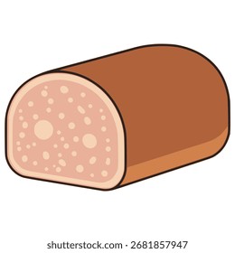 Sekaná Czechia Meatloaf flat color vector illustration template design