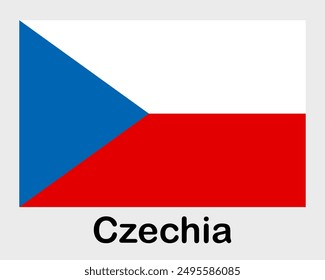 Czechia national flag. Banner, state symbol, flagpole.