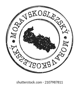 Moravskoslezský Kočov, Czechia Silhouette Postal Passport. Stamp Round Vector Icon Map. Design Travel Postmark. 