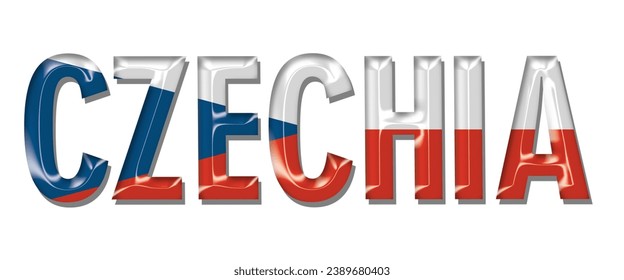 Fuente de texto de la bandera de CZECHIA USA, fondo coloreado de la bandera CZECHIA 3D, ilustración vectorial de la bandera CZECHIA