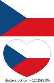 Czechoslovakia flag in a Heart vector, sticker