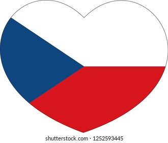 Czechoslovakia flag in a Heart vector, sticker