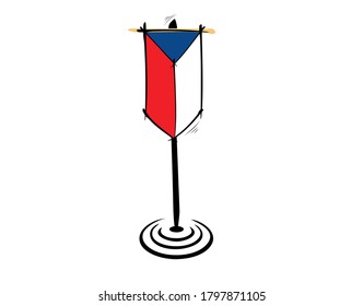 Bandera de Checoslovaquia sobre fondo blanco en ilustración vectorial