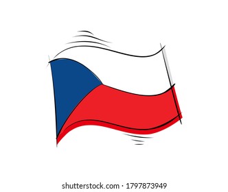 Czechoslovakia flag on white background in vector illustration