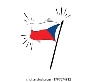 Czechoslovakia flag on white background in vector illustration