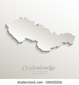 Czechoslovakia map card paper 3D natural vector