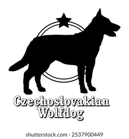 Czechoslovakian Wolfdog dog silhouette,  dog, dog breeds, logo, vector, silhouette, logo design, animal, illustration, icon, sign, design, black,  symbol, pet