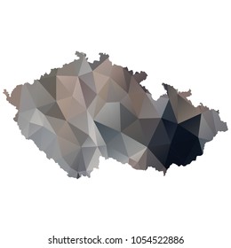czechRepublic map - Black, grey, geometric rumpled low poly style gradient graphic background, polygonal design for your. Vector illustration eps 10.