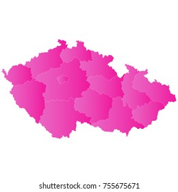 czechRepublic map - pink pastel graphic background . Vector illustration eps 10