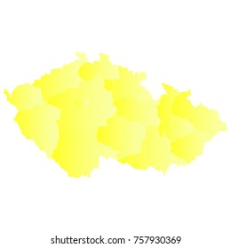 czechRepublic map - yellow geometric rumpled triangular style gradient graphic background . Vector illustration eps 10.