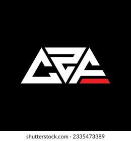 CZF triangle letter logo design with triangle shape. CZF triangle logo design monogram. CZF triangle vector logo template with red color. CZF triangular logo Simple, Elegant, and Luxurious design.